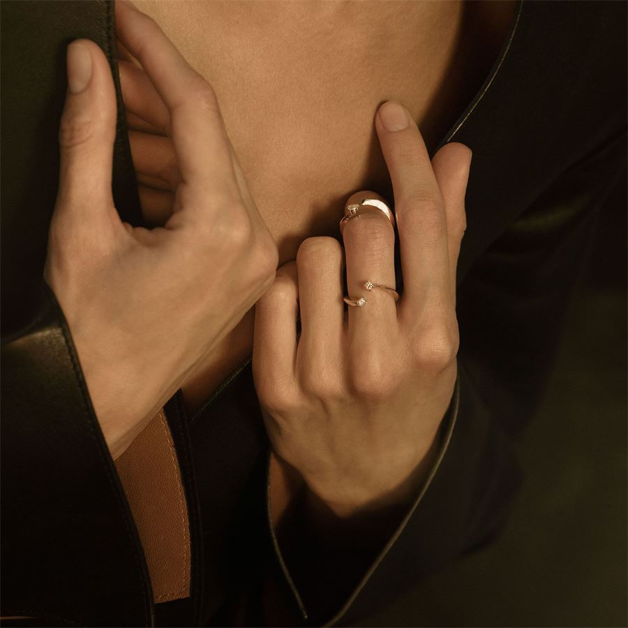 Anello 'Solis' due elementi con princess SOLIS | AN2 2PRNCSAU18G CT.0,24